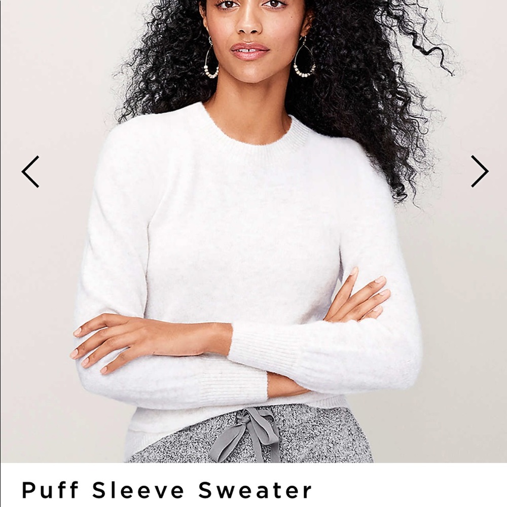 Ann Taylor Loft Puff Sleeve Sweater-large